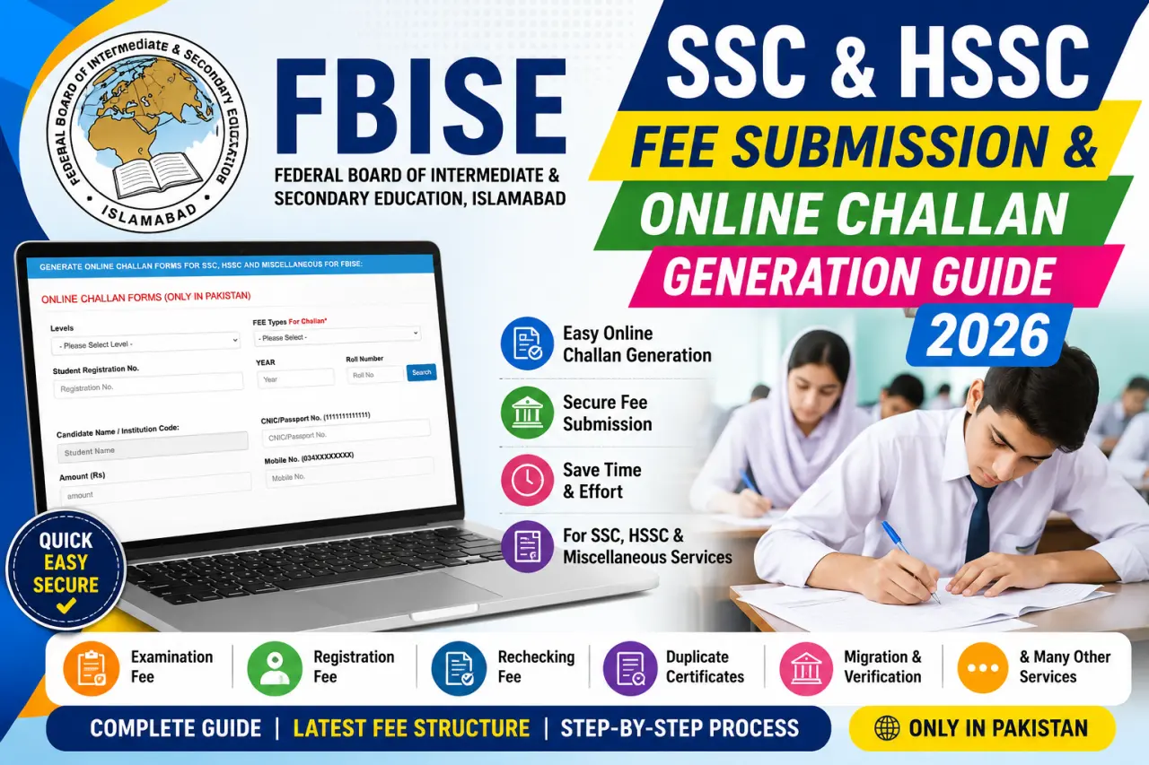 FBISE SSC & HSSC Fee Submission and Online Challan