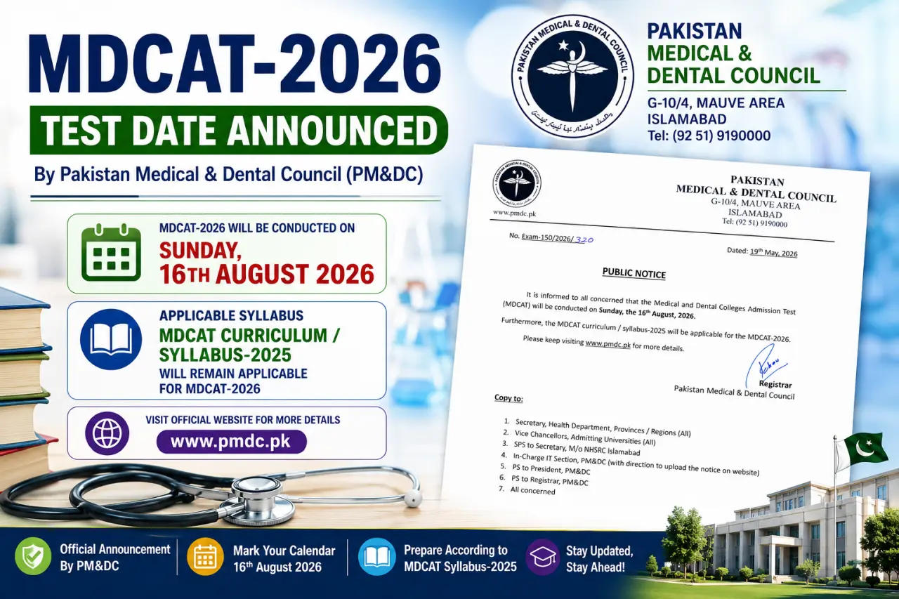 MDCAT-2026 Test Date