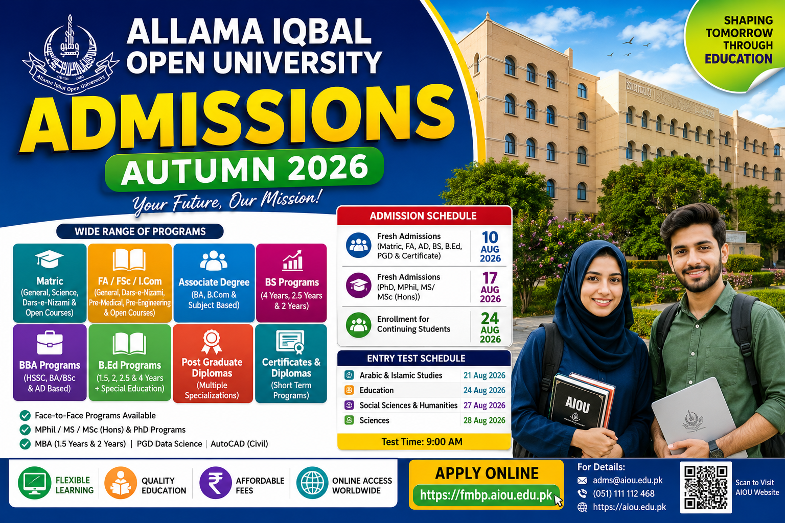 AIOU Admissions Autumn 2026