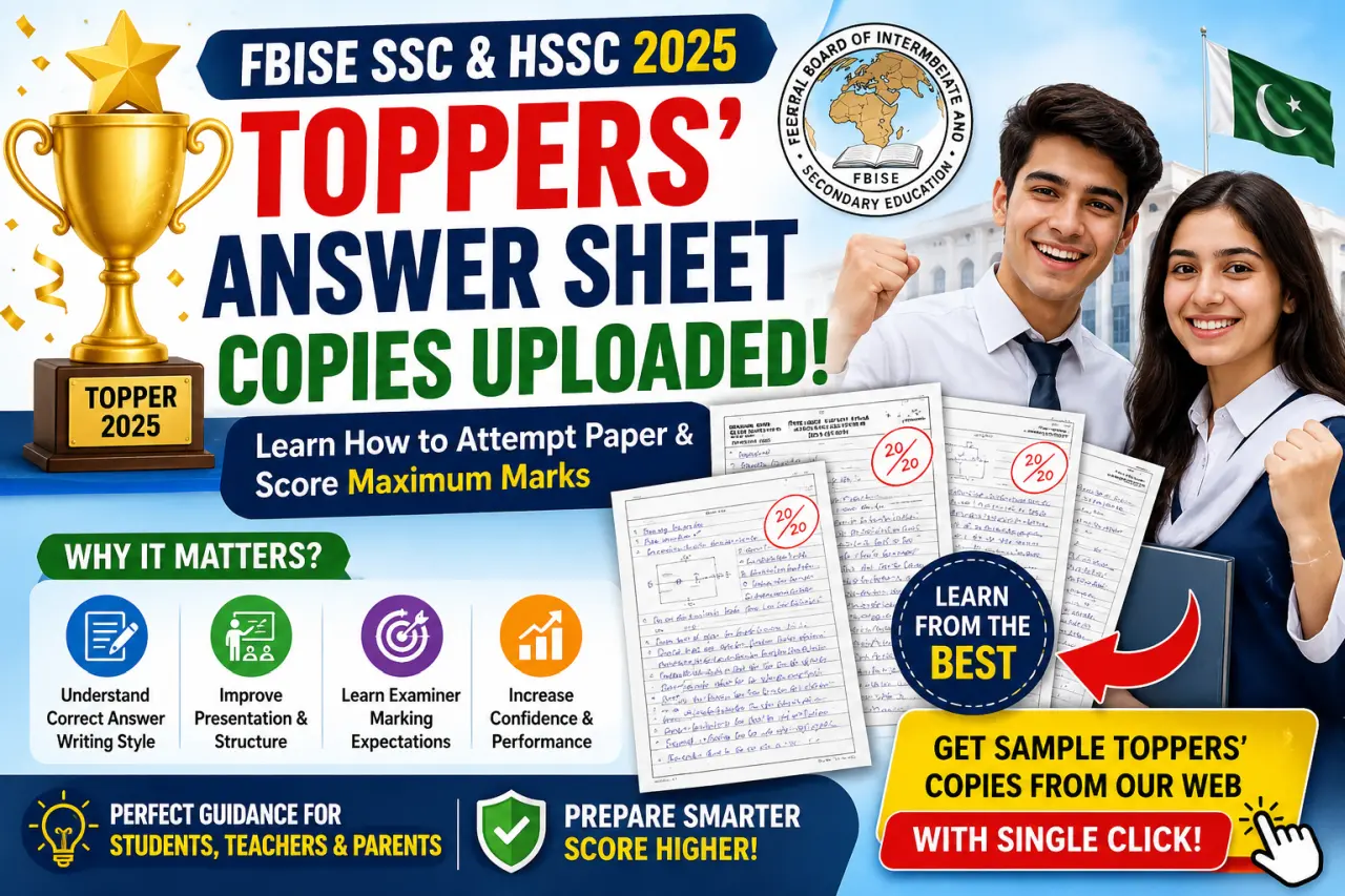 FBISE SSC & HSSC 2025 Toppers’ Answer Sheet Copies
