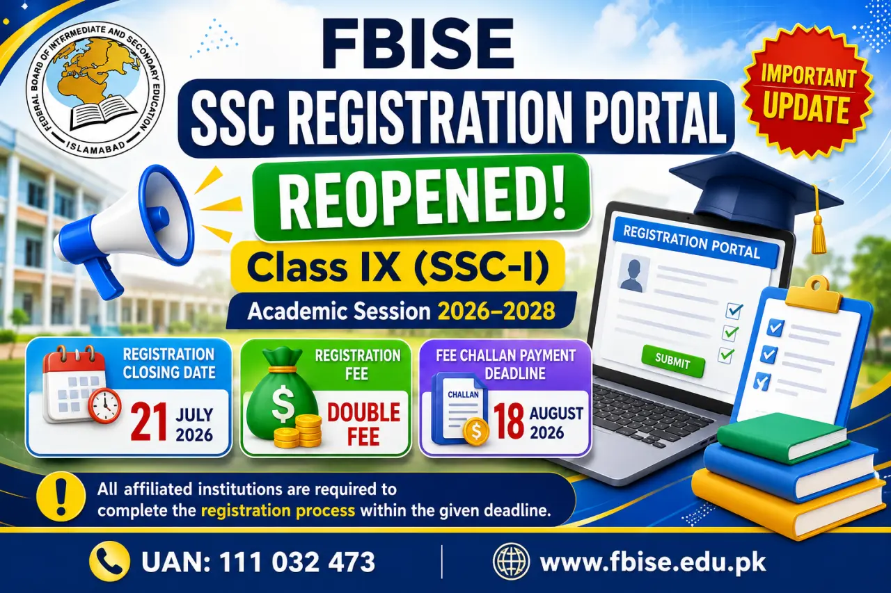 FBISE SSC-I Registration Schedule 2026