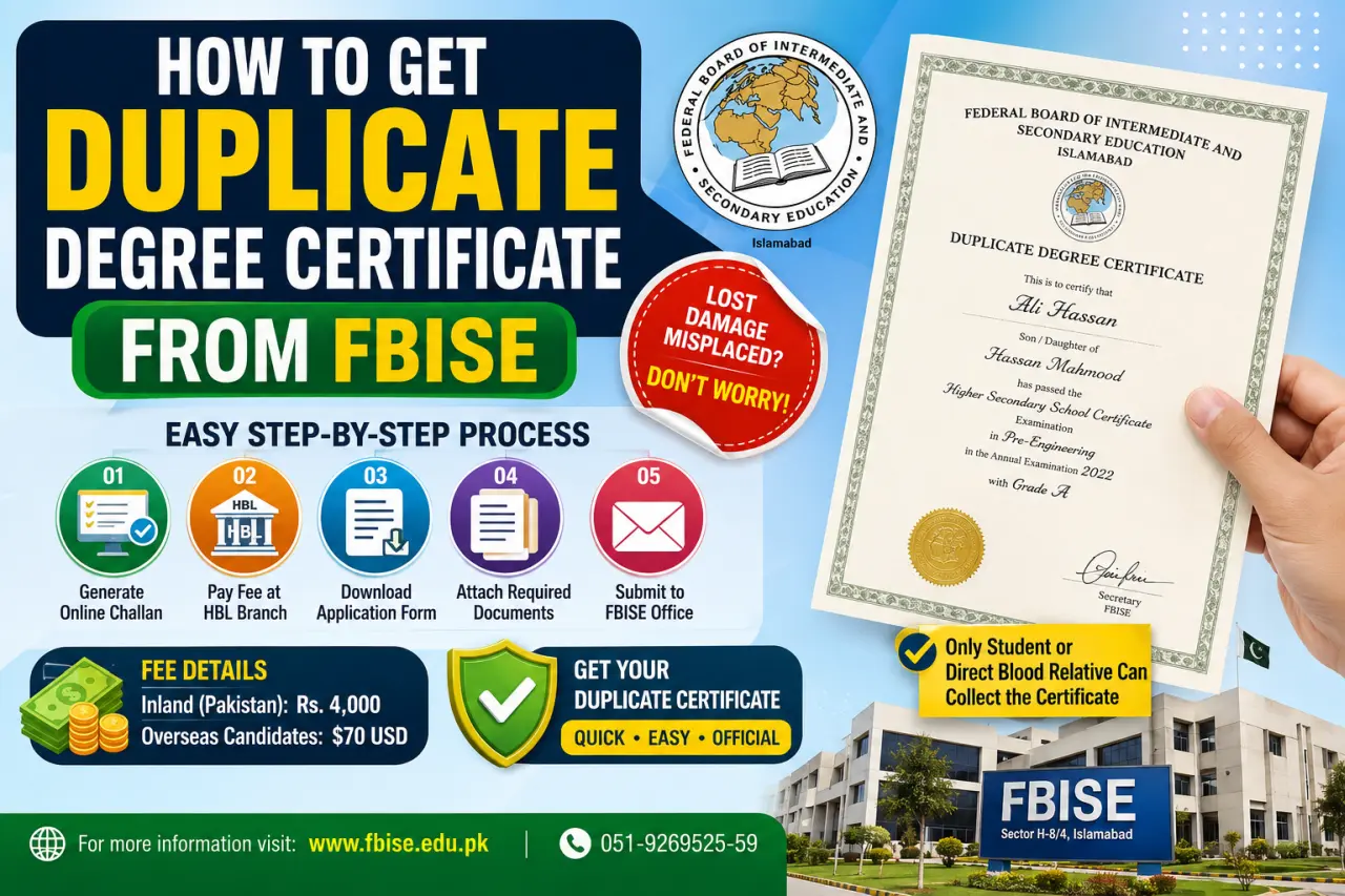 How to Get a Duplicate FBISE Degree or Certificate