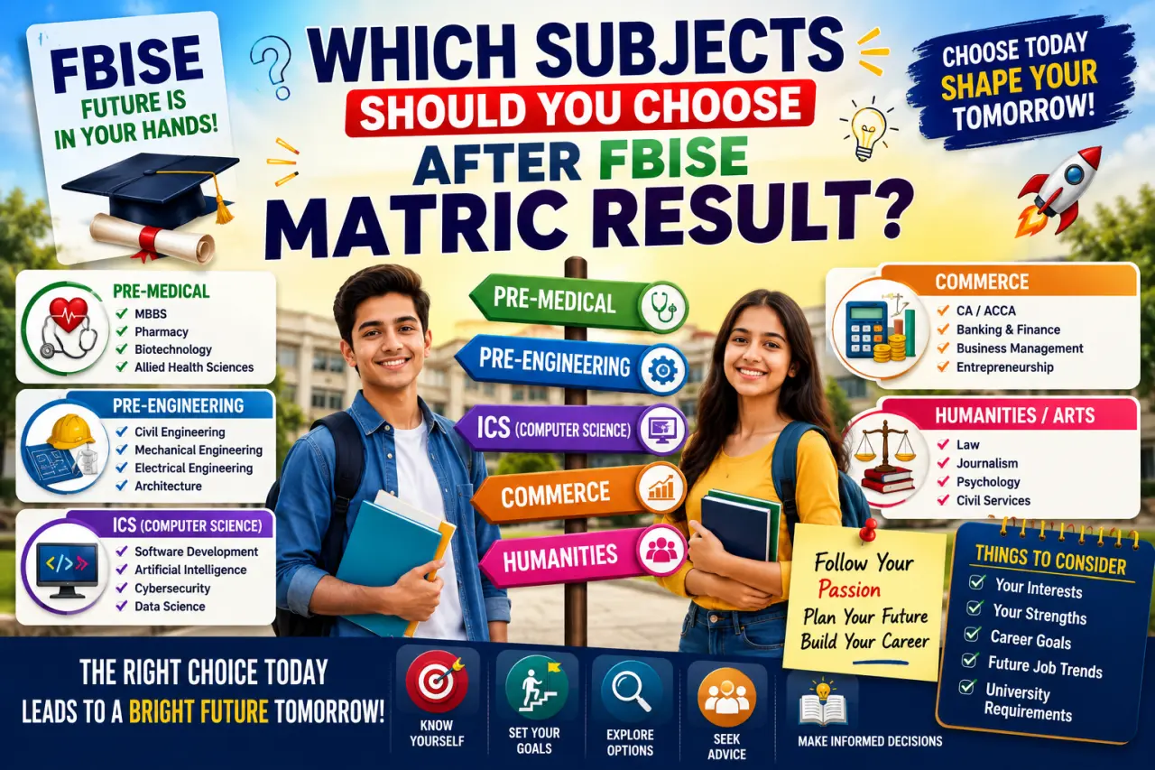 Which Subjects Should You Choose After FBISE Matric Result 2026?